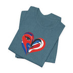 Heart Portrait Tee Romantic Face Heart Graphic T‑Shirt