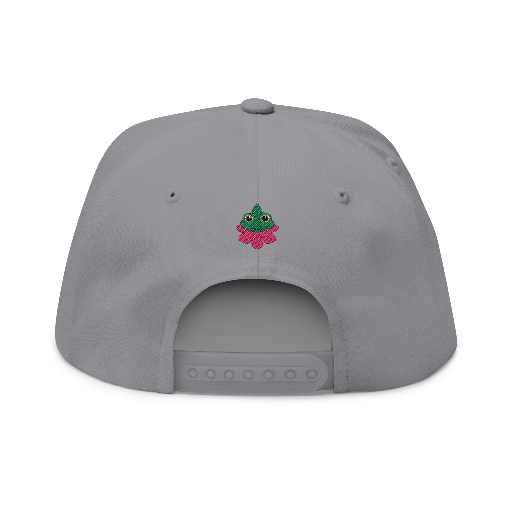 Gray cap with 'Print it your way' text on a white background
