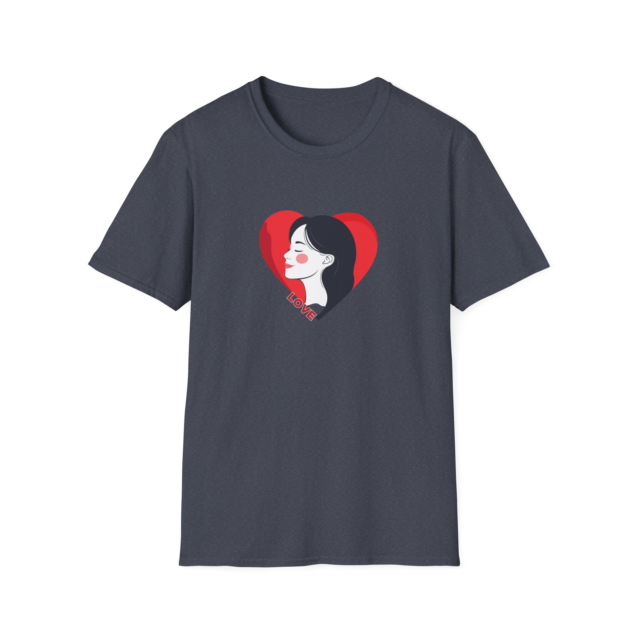 Love Heart Portrait T-Shirt Woman Face Profile