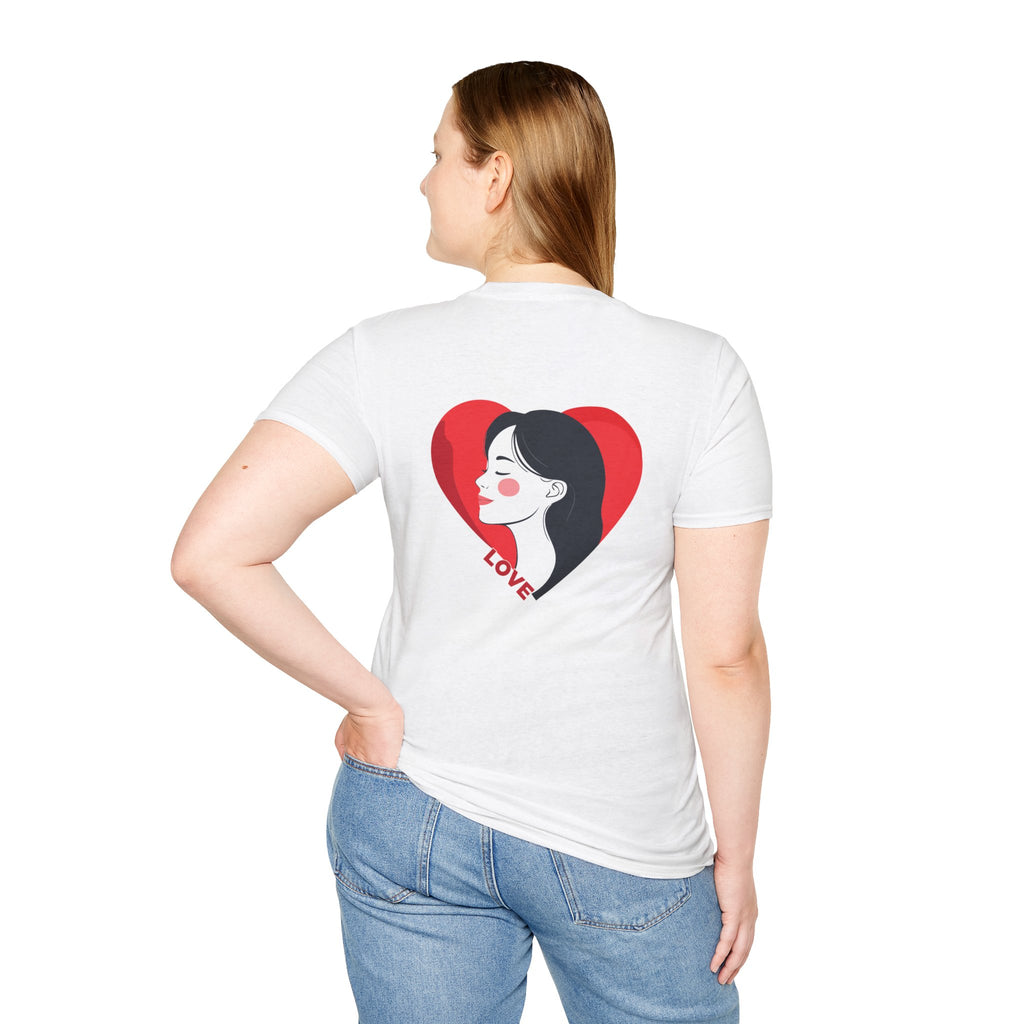 Love Heart Portrait T-Shirt Woman Face Profile