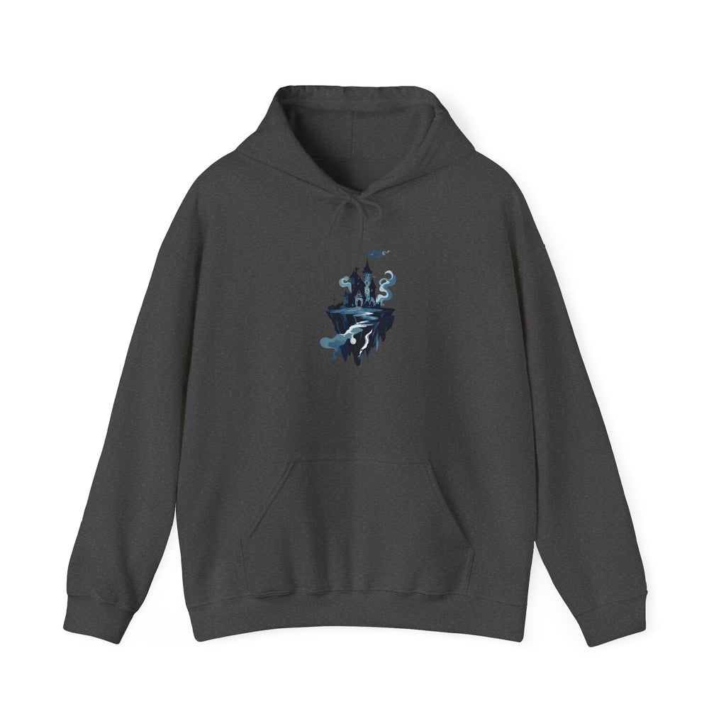 Castle Island Hoodie Floating Gothic Castle Graphic Hooded Sweatshirt