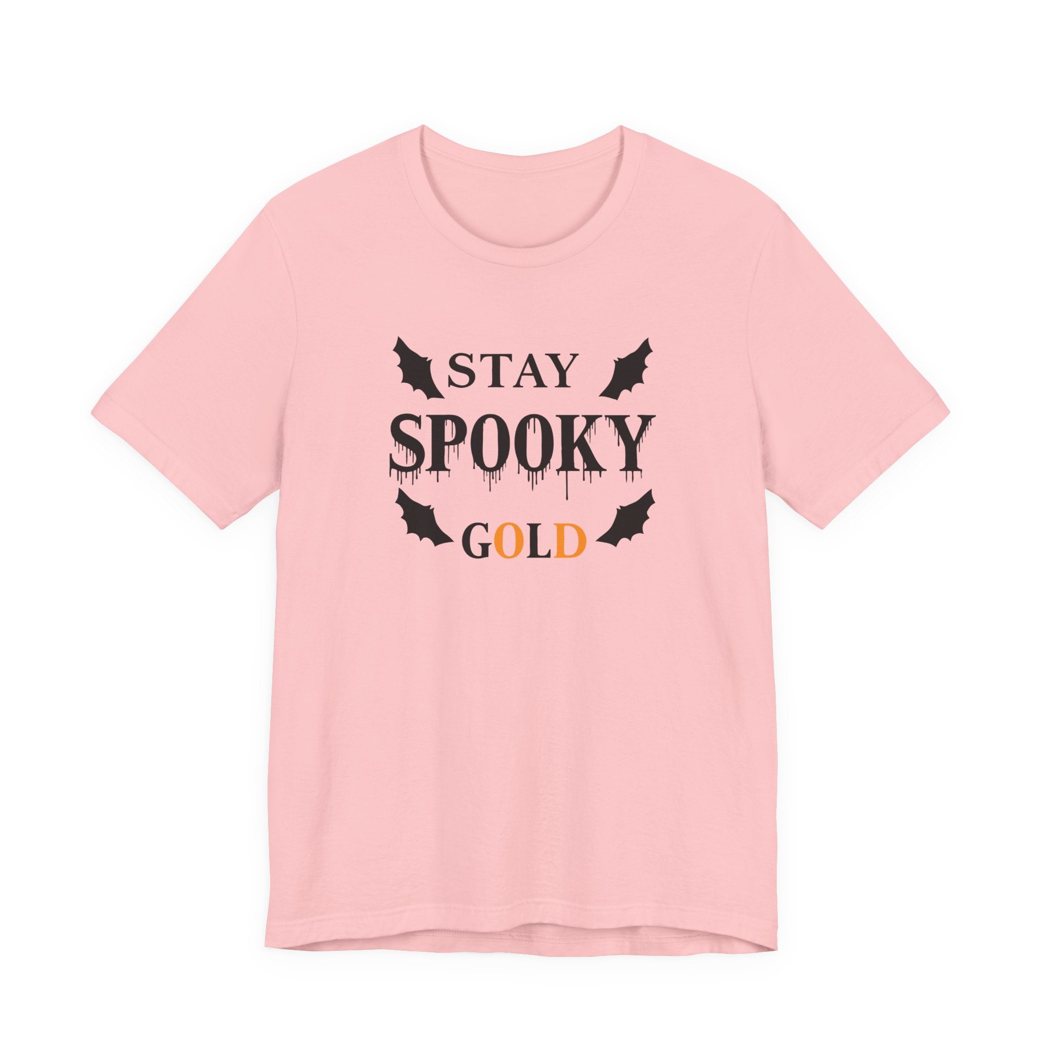 Stay Spooky Gold T‑Shirt Halloween Bat Graphic Tee