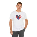 Heart Portrait Tee Romantic Face Heart Graphic T‑Shirt