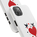 Tough Phone Case Red Dripping Heart with Doves Valentine's Protection
