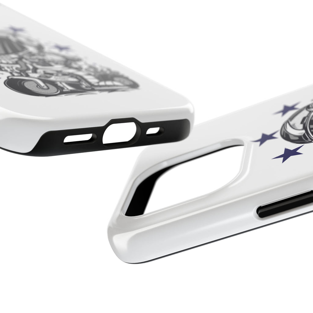 Astronaut Biker Tough Phone Case Retro Space Helmet Rider with Stars