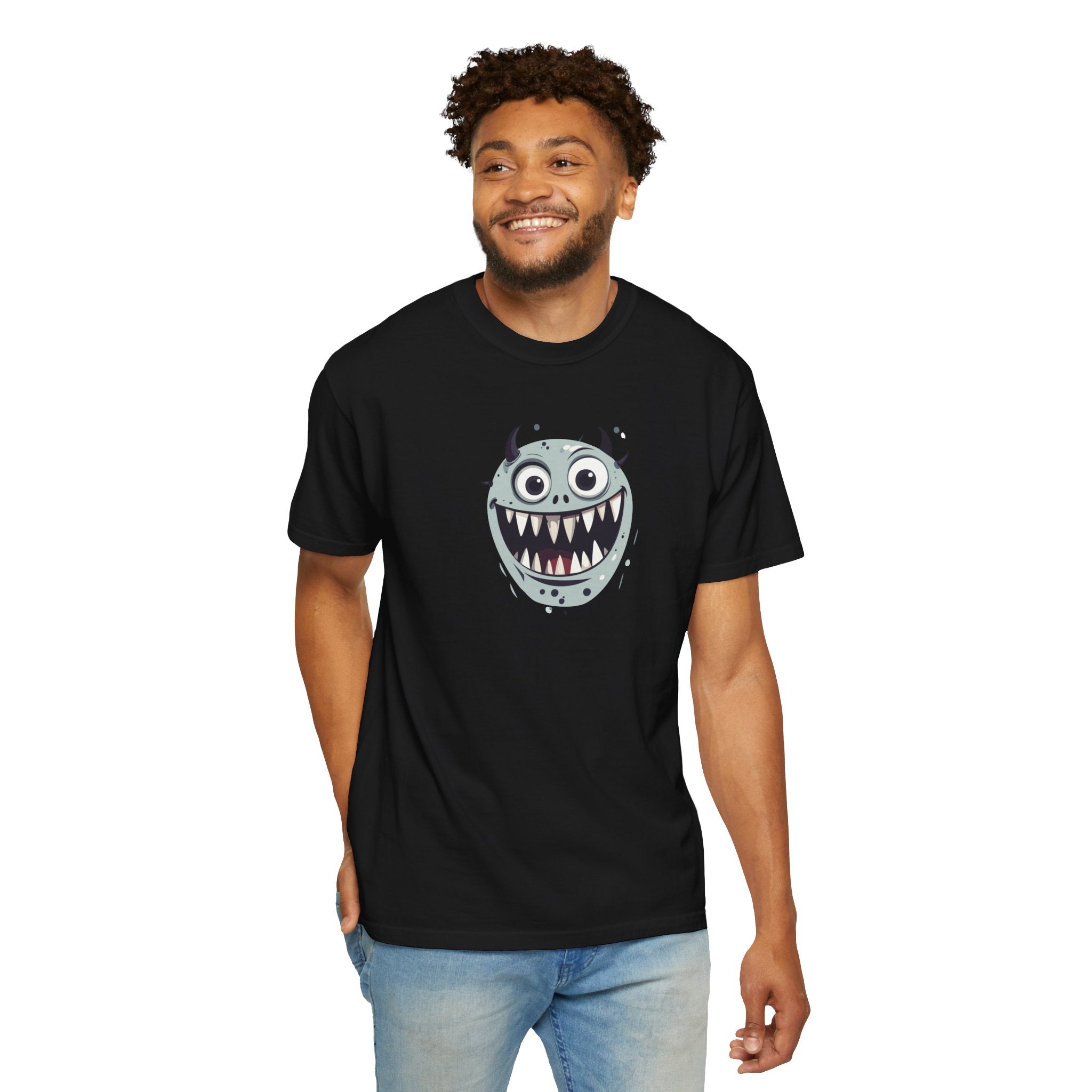 Monster Face T-Shirt Cute Scary Cartoon Graphic Tee