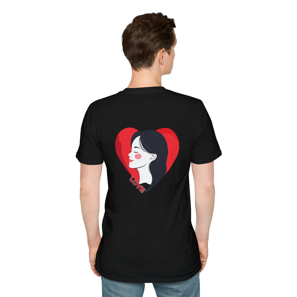 Love Heart Portrait T-Shirt Woman Face Profile