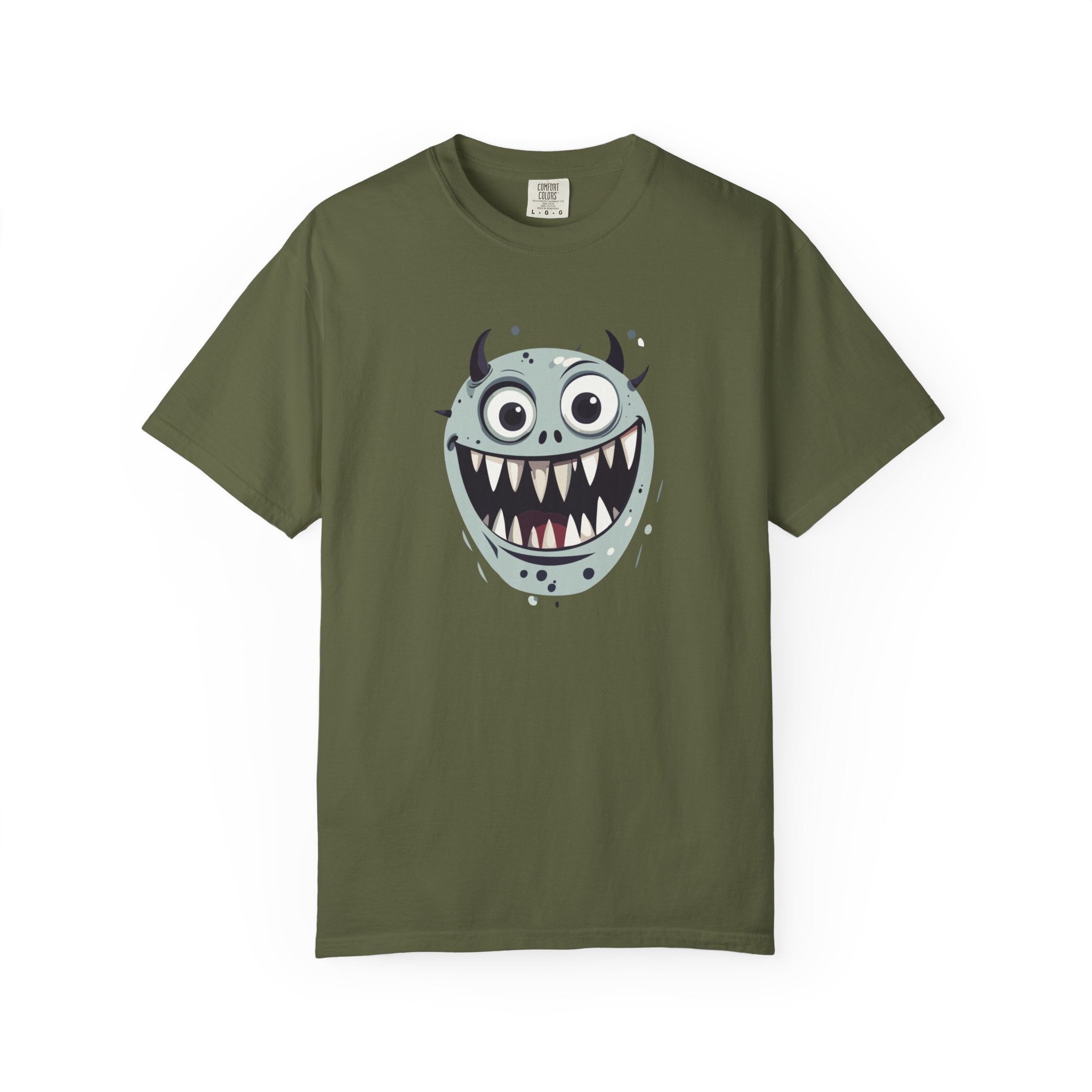 Monster Face T-Shirt Funny Creepy Grinning Monster Graphic Tee