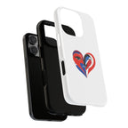 Heart Face Phone Case Red & Blue Abstract Love Design