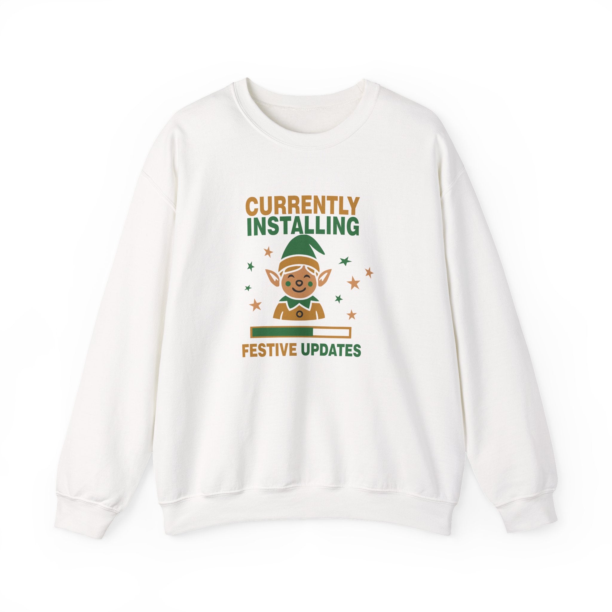 Crewneck Sweatshirt Currently Installing Festive Updates Elf Holiday Graphic