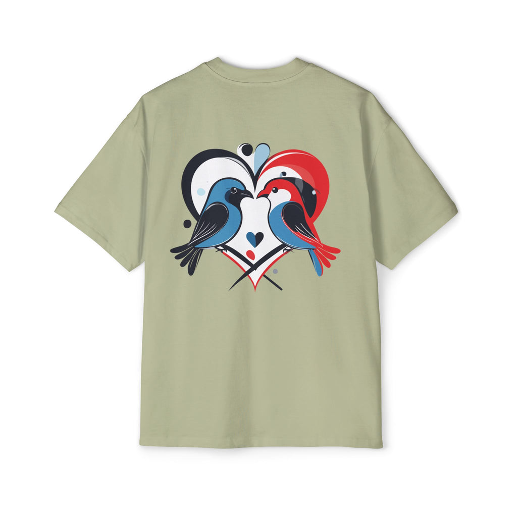 T-Shirt Patriotic Love and Romantic Birds Heart Graphic Tee