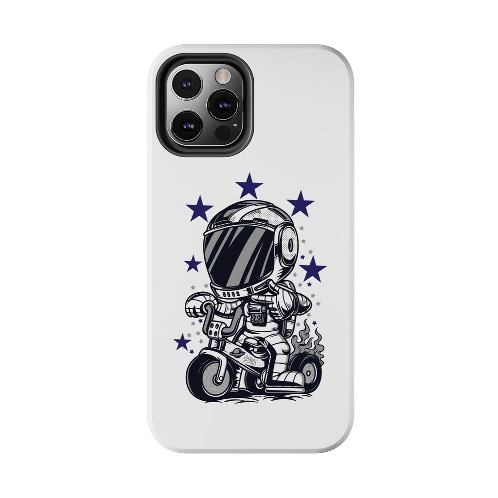 Astronaut Biker Tough Phone Case Retro Space Helmet Rider with Stars