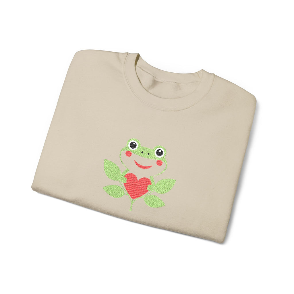 Unisex Frog Holding Heart Crewneck Sweatshirt