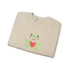 Unisex Frog Holding Heart Crewneck Sweatshirt