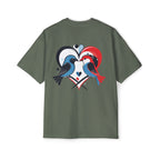 T-Shirt Patriotic Love and Romantic Birds Heart Graphic Tee