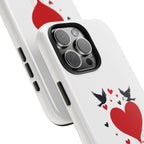 Tough Phone Case Red Dripping Heart with Doves Valentine's Protection