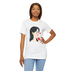Women’s Portrait Tee with Heart Accents – Cute Kawaii Girl Graphic T-Shirt