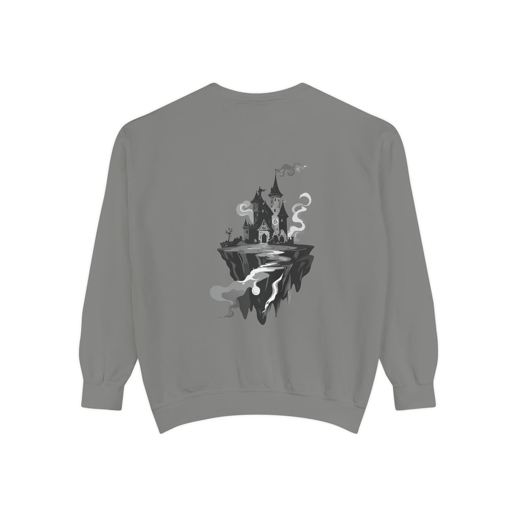 Floating Haunted Castle Sweatshirt Gothic Floating Island Crewneck