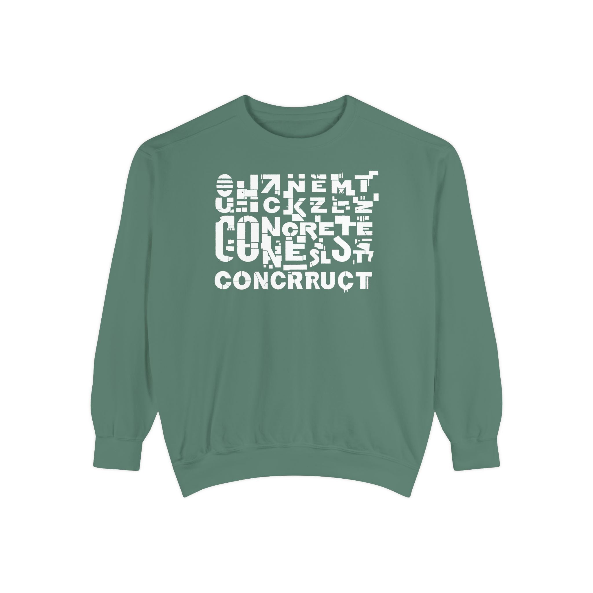 Concrete Script Sweatshirt Urban Typography Garment-Dyed Crewneck