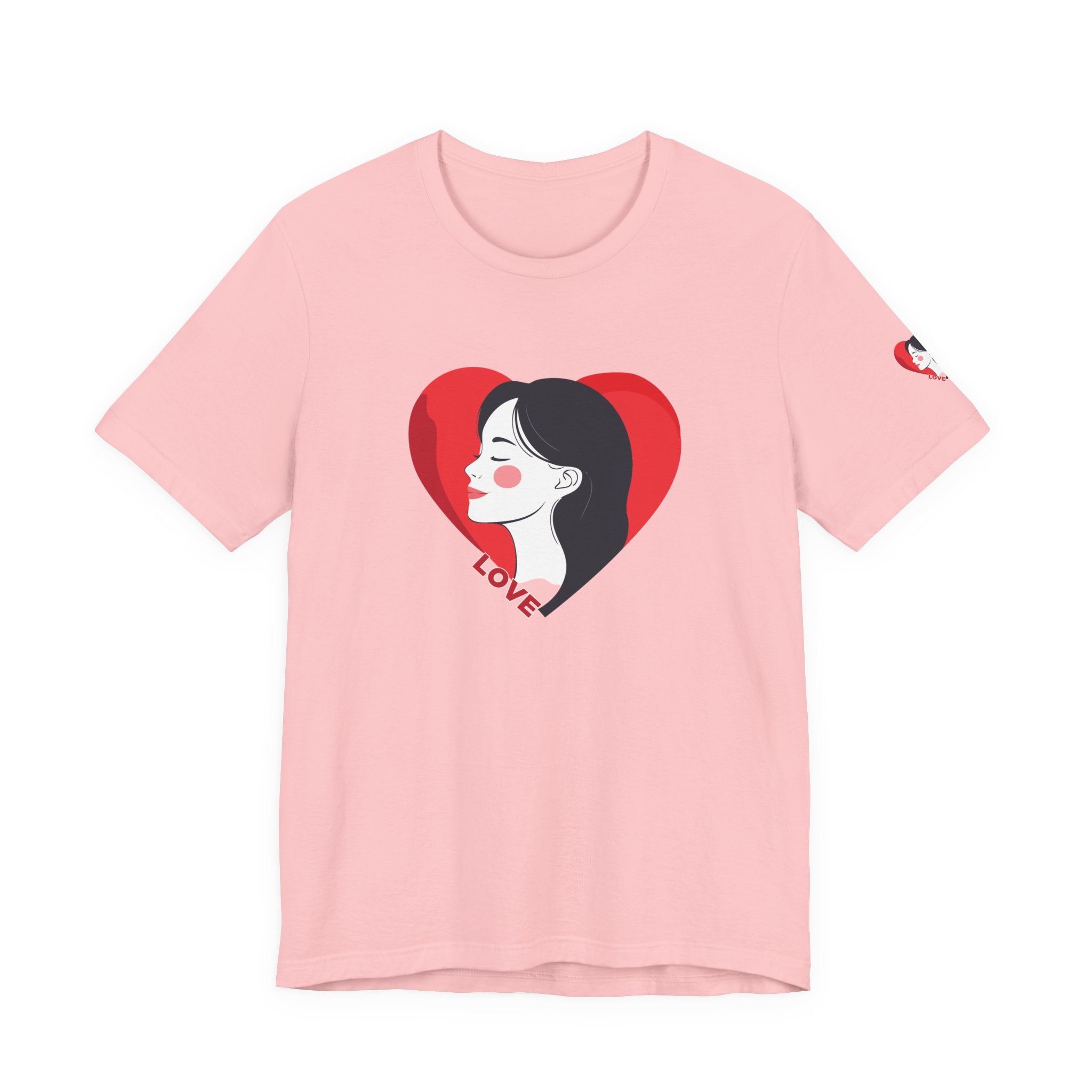 T-Shirt Retro Woman in Heart 'Love' Graphic Tee