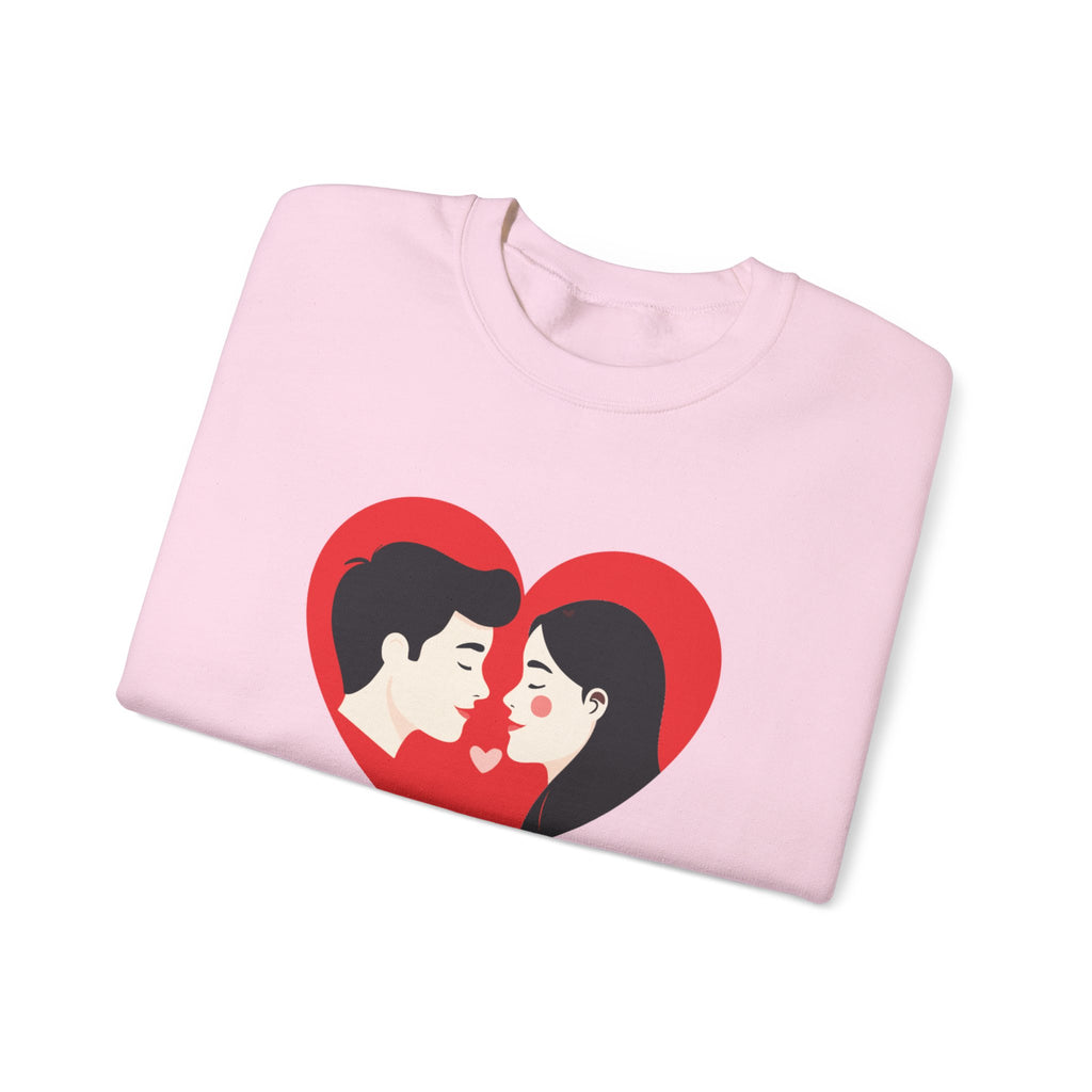 Valentine Couple Heart Crewneck Sweatshirt