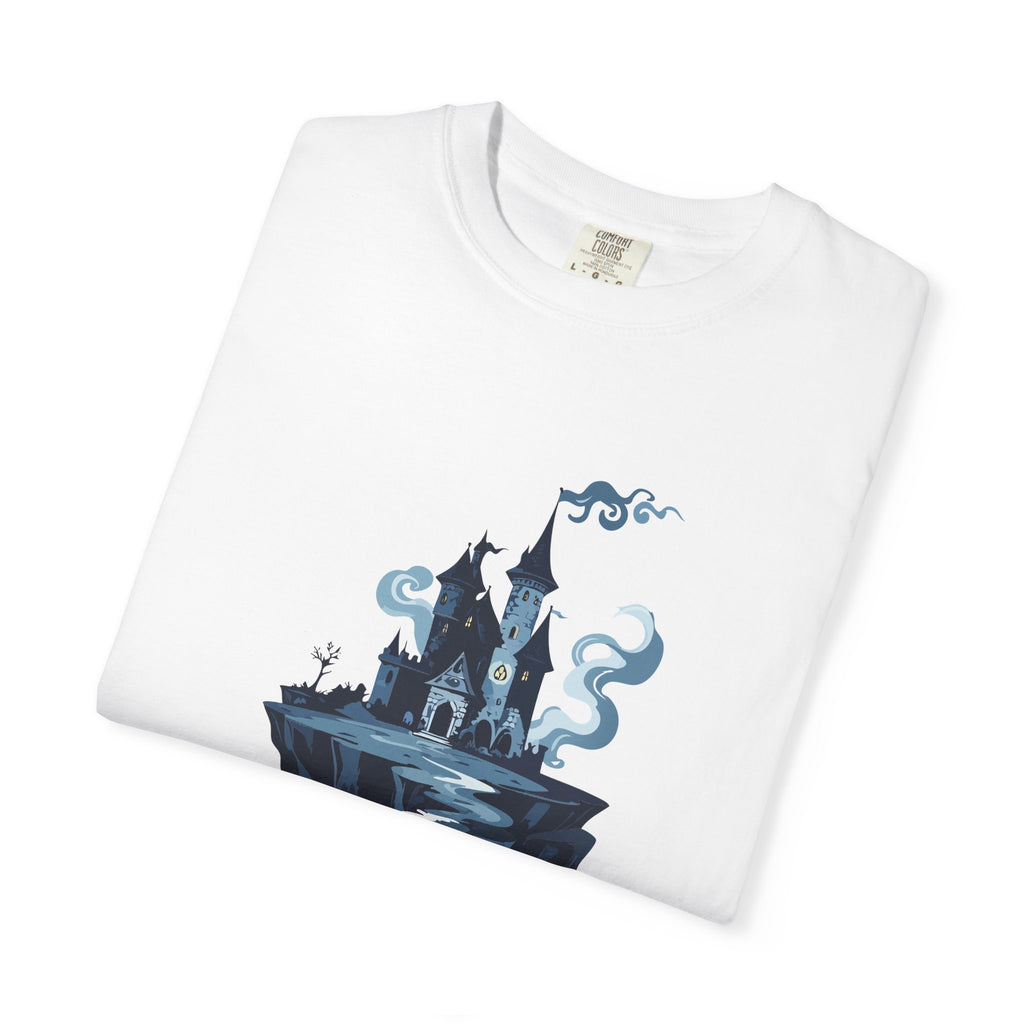 Floating Haunted Castle T‑Shirt Spooky Gothic Fantasy Tee