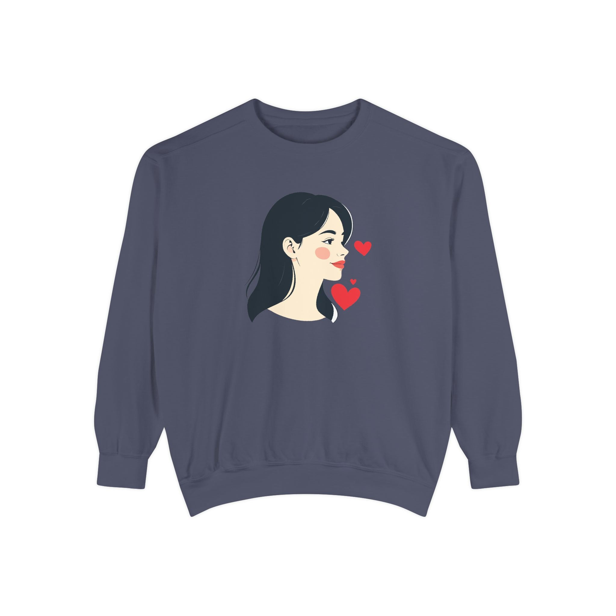 Heart Portrait Sweatshirt Artistic Dual-Face Love Graphic