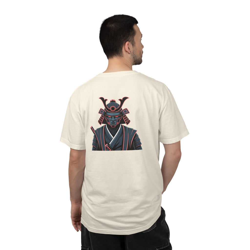 Samurai Warrior Graphic T-Shirt Retro Neon Japanese Armor Tee