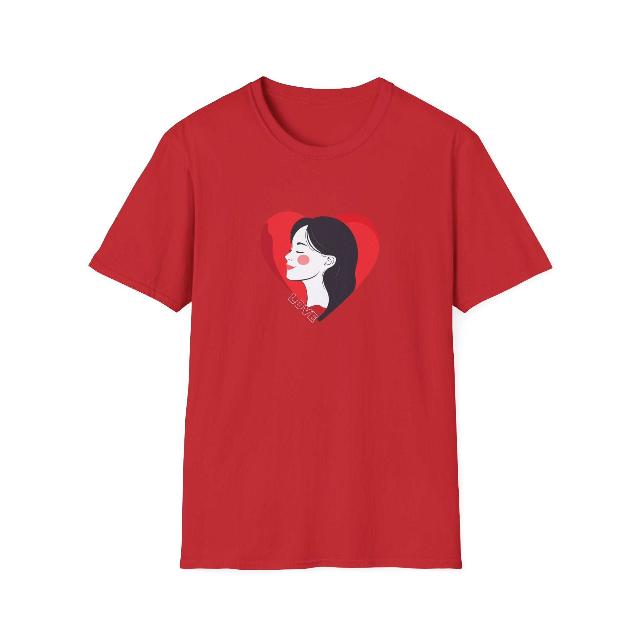 Love Heart Portrait T-Shirt Woman Face Profile