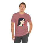 Women’s Portrait Tee with Heart Accents – Cute Kawaii Girl Graphic T-Shirt