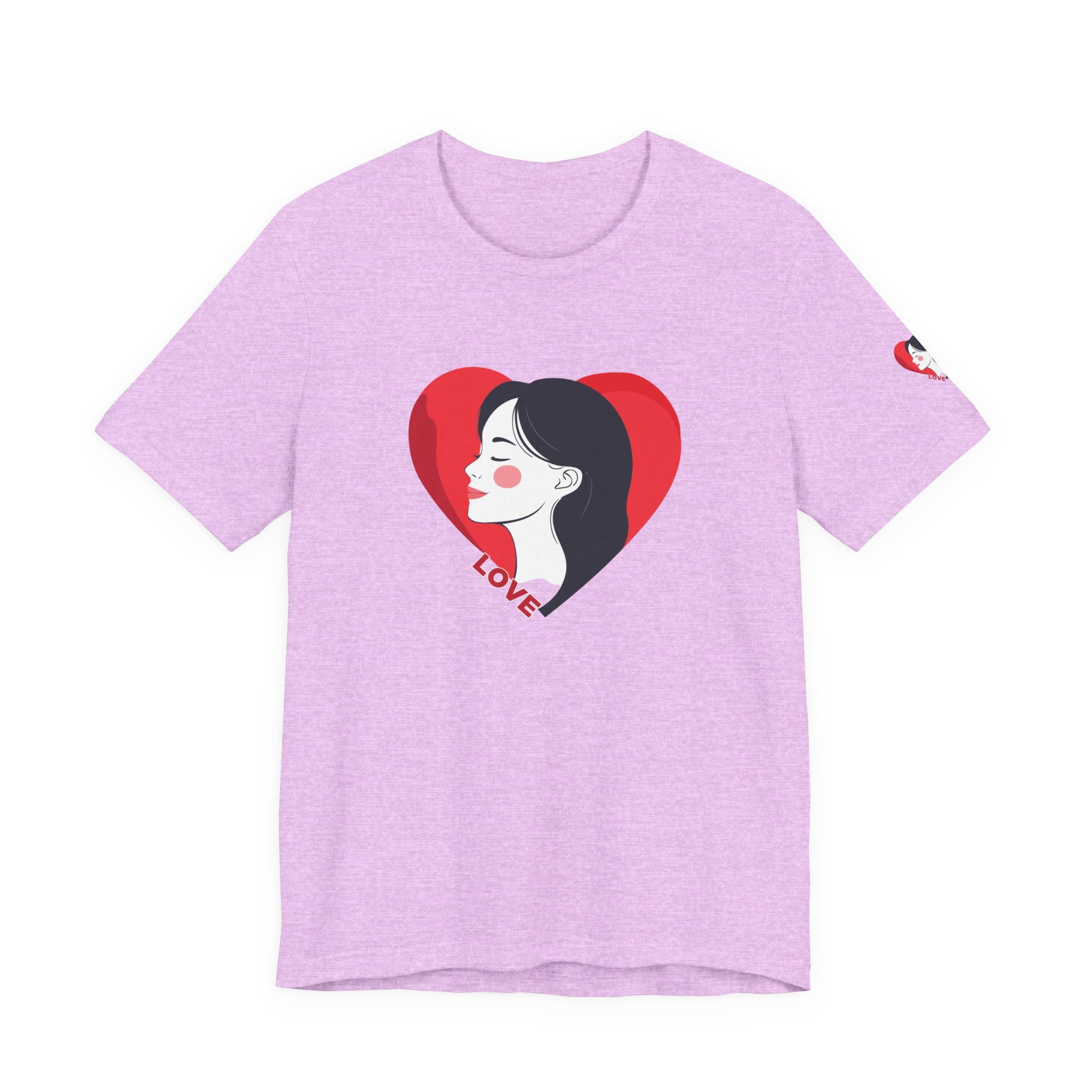 T-Shirt Retro Woman in Heart 'Love' Graphic Tee