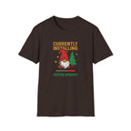 Currently Installing Festive Updates Christmas T-Shirt Holiday Gnome Tee