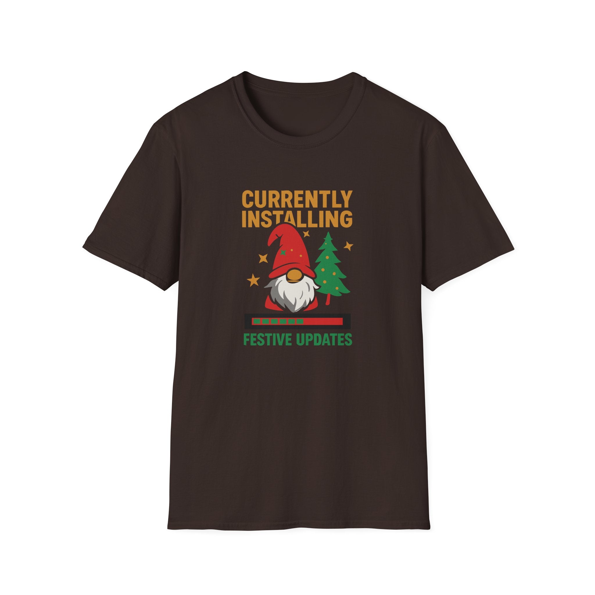 Currently Installing Festive Updates Christmas T-Shirt Holiday Gnome Tee