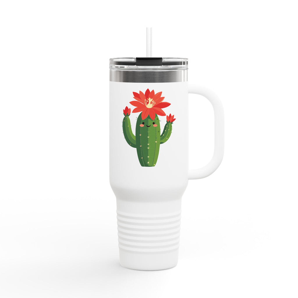 Cactus Flower 40oz Insulated Travel Mug Cute Sunny Succulent Tumbler