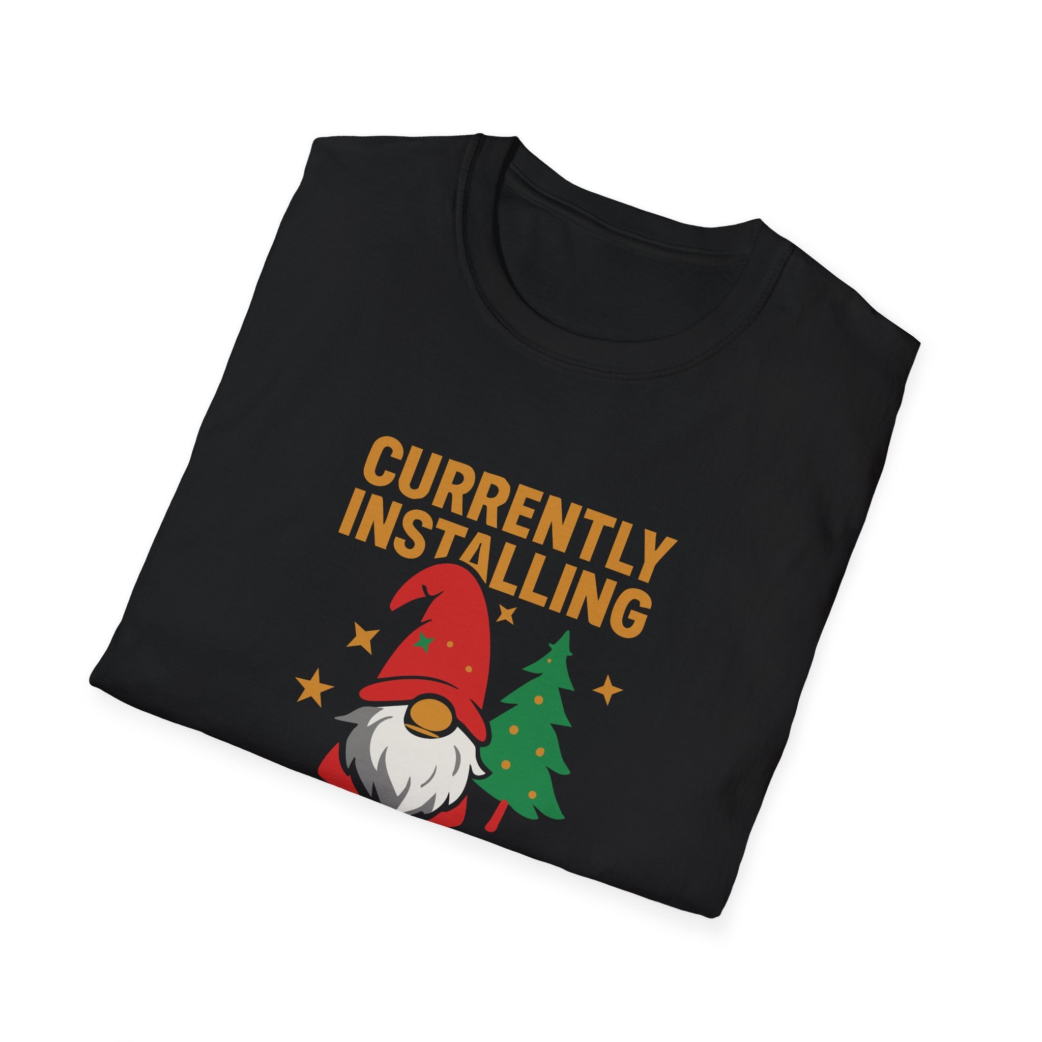 Currently Installing Festive Updates Christmas T-Shirt Holiday Gnome Tee