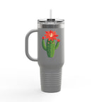Cactus Flower 40oz Insulated Travel Mug Cute Sunny Succulent Tumbler