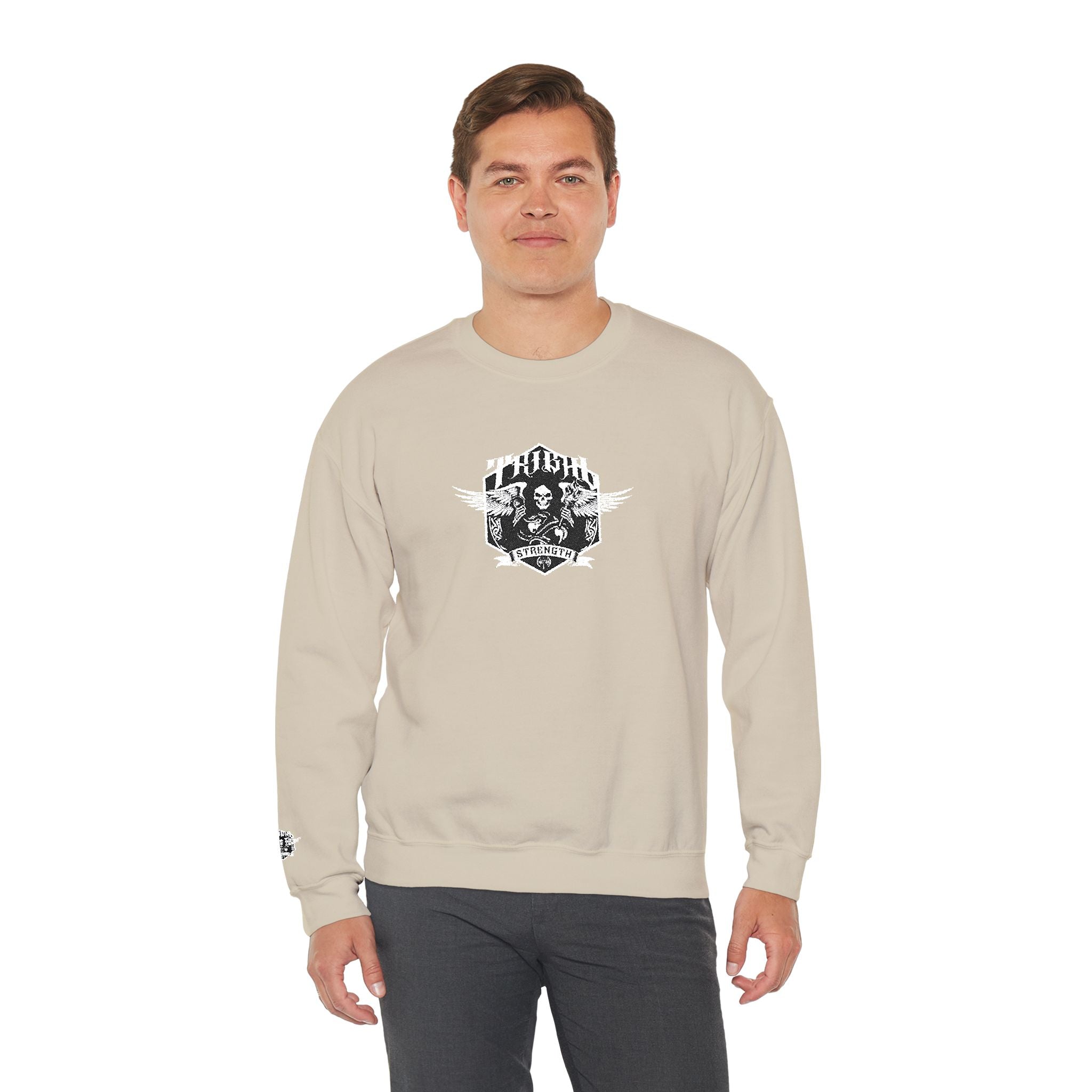 Gothic Band Crest Embroidered Crewneck Sweatshirt