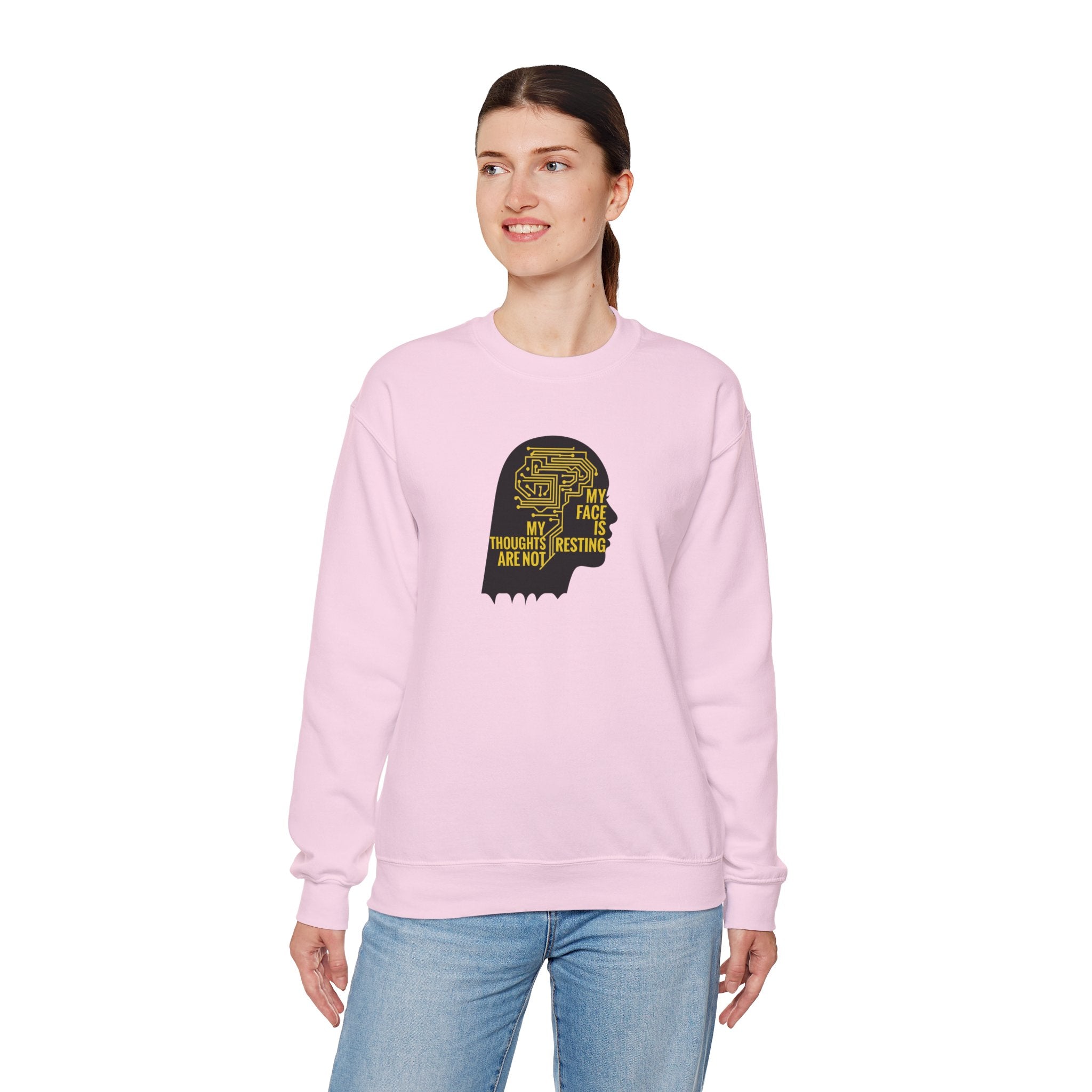 Crewneck Sweatshirt "My Thoughts Are Not Resting" Silhouette Graphic