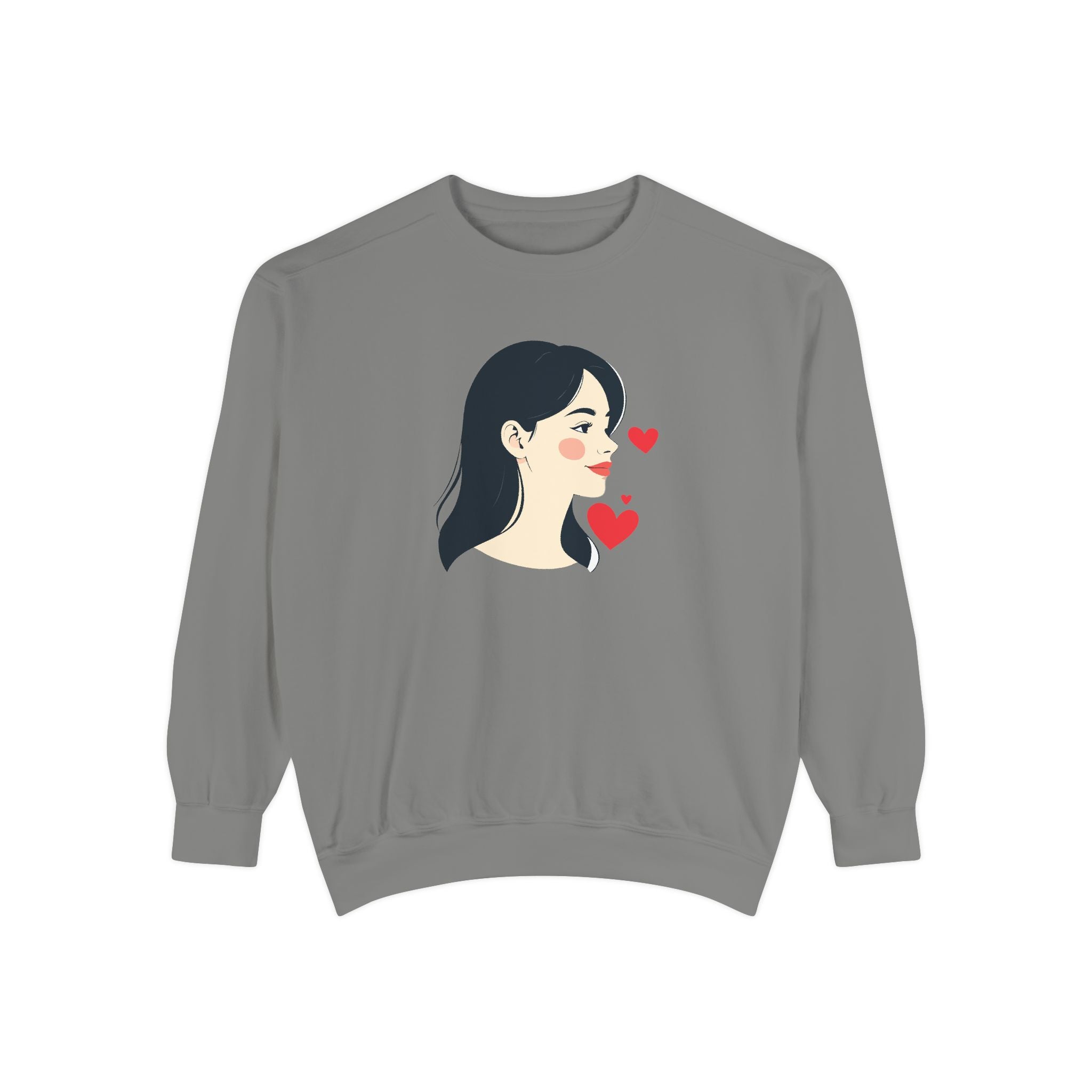 Heart Portrait Sweatshirt Artistic Dual-Face Love Graphic