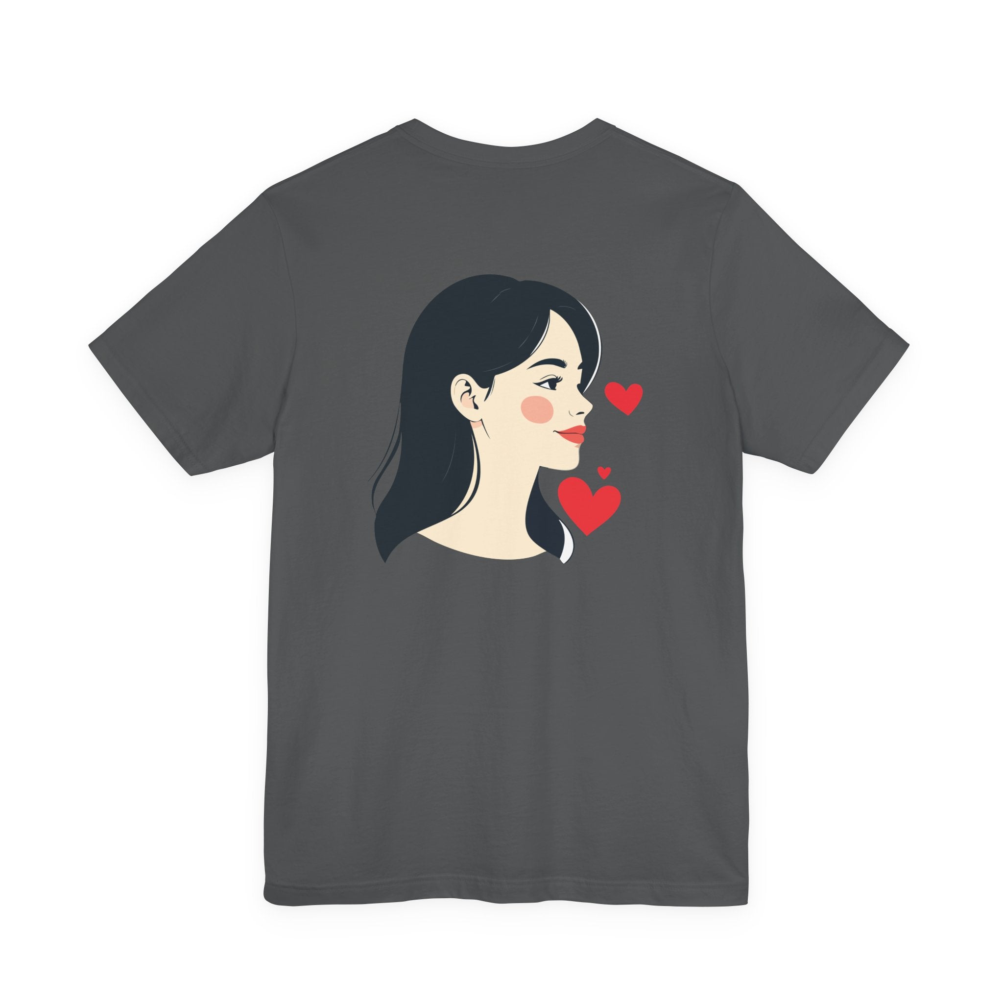 Heart Portrait Tee Romantic Face Heart Graphic T‑Shirt