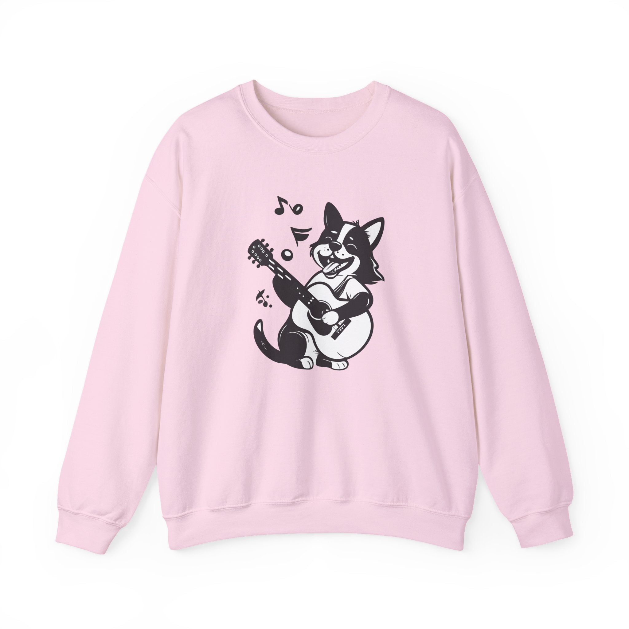 Corgi Playing Guitar Sweatshirt Cute Musical Dog Crewneck