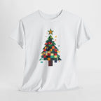 Christmas Tree Graphic Tee Modern Pixelated Holiday T-Shirt