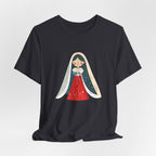 Virgin Mary Illustration Tee — Cute Nativity T-Shirt