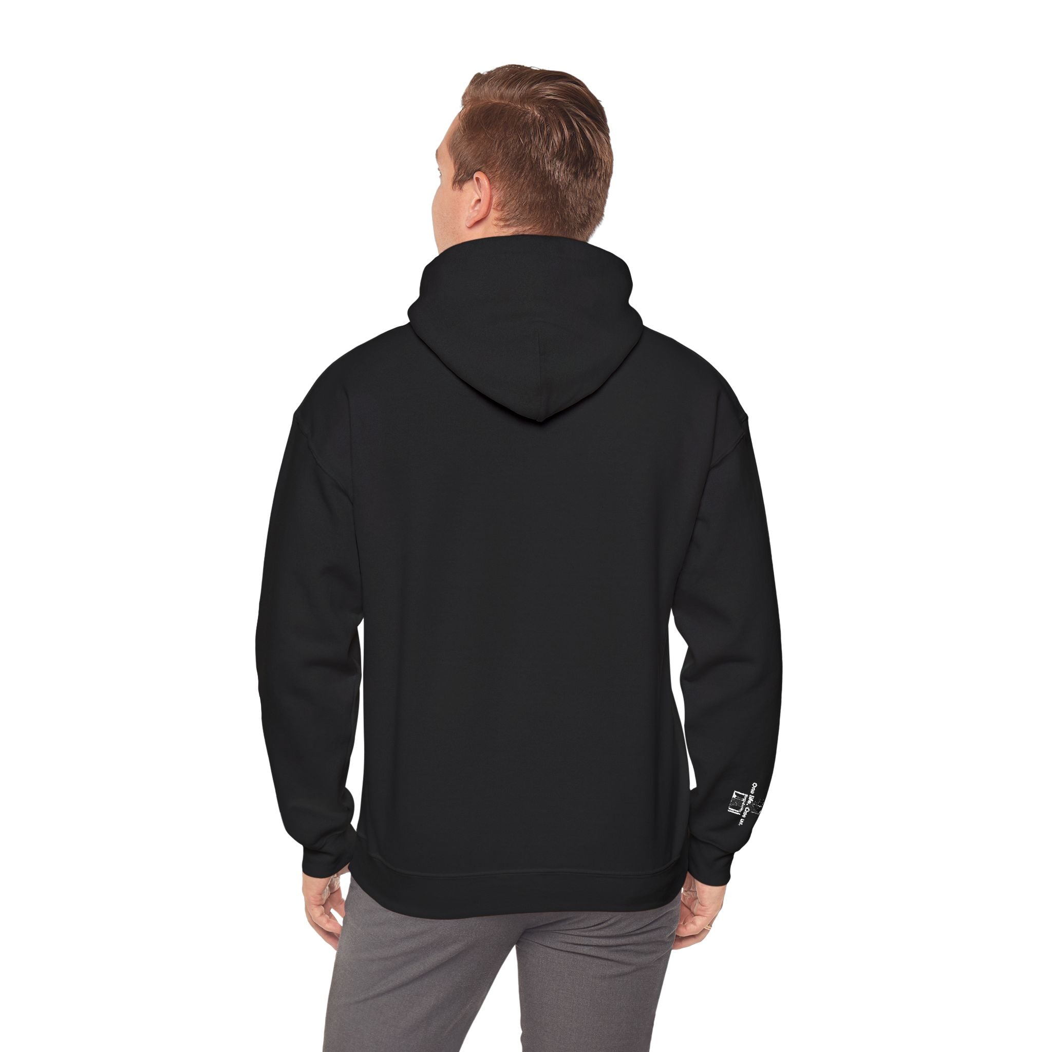 Hoodie Distressed 'One life, One us.' Minimal Graphic Pullover