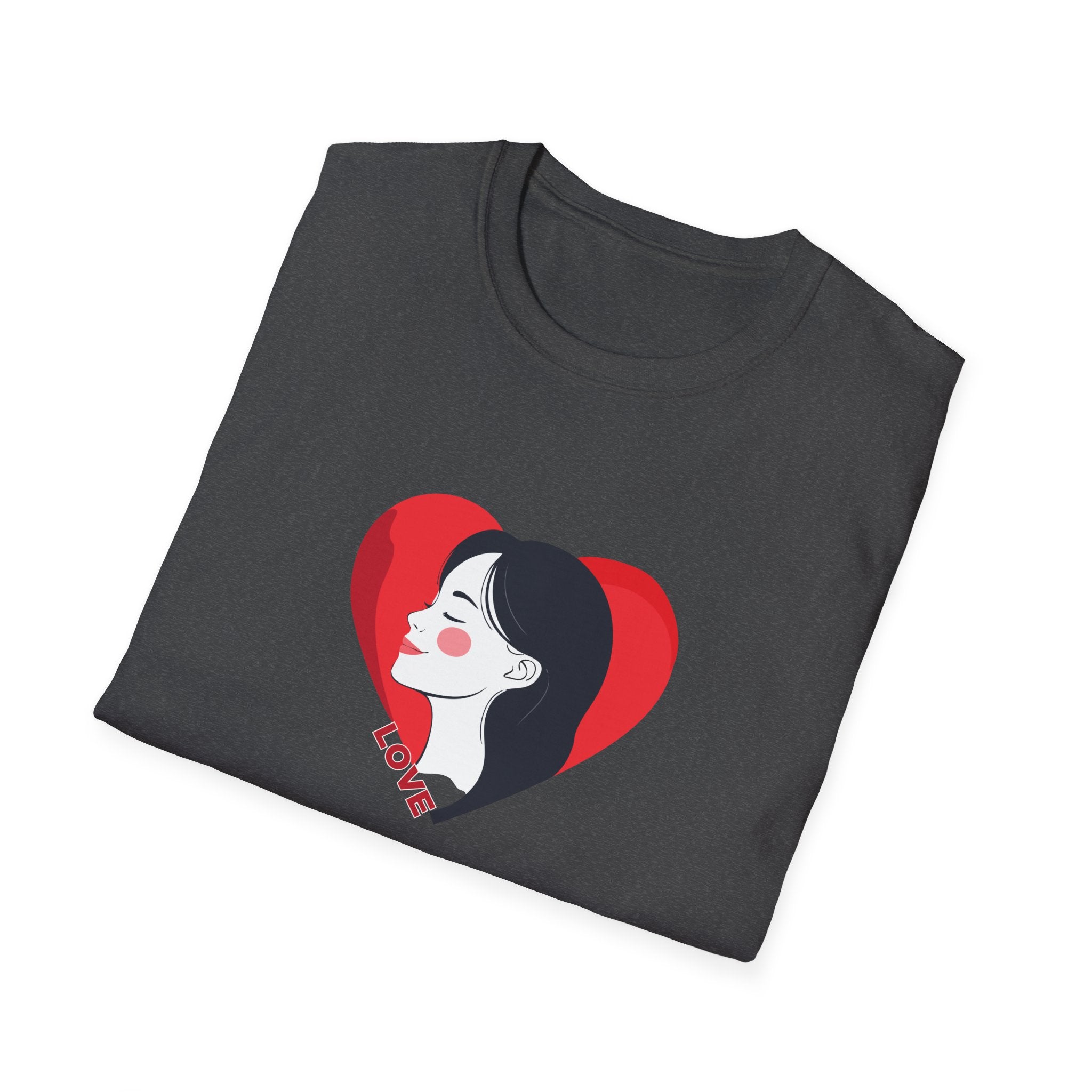 Love Heart Portrait T-Shirt Woman Face Profile