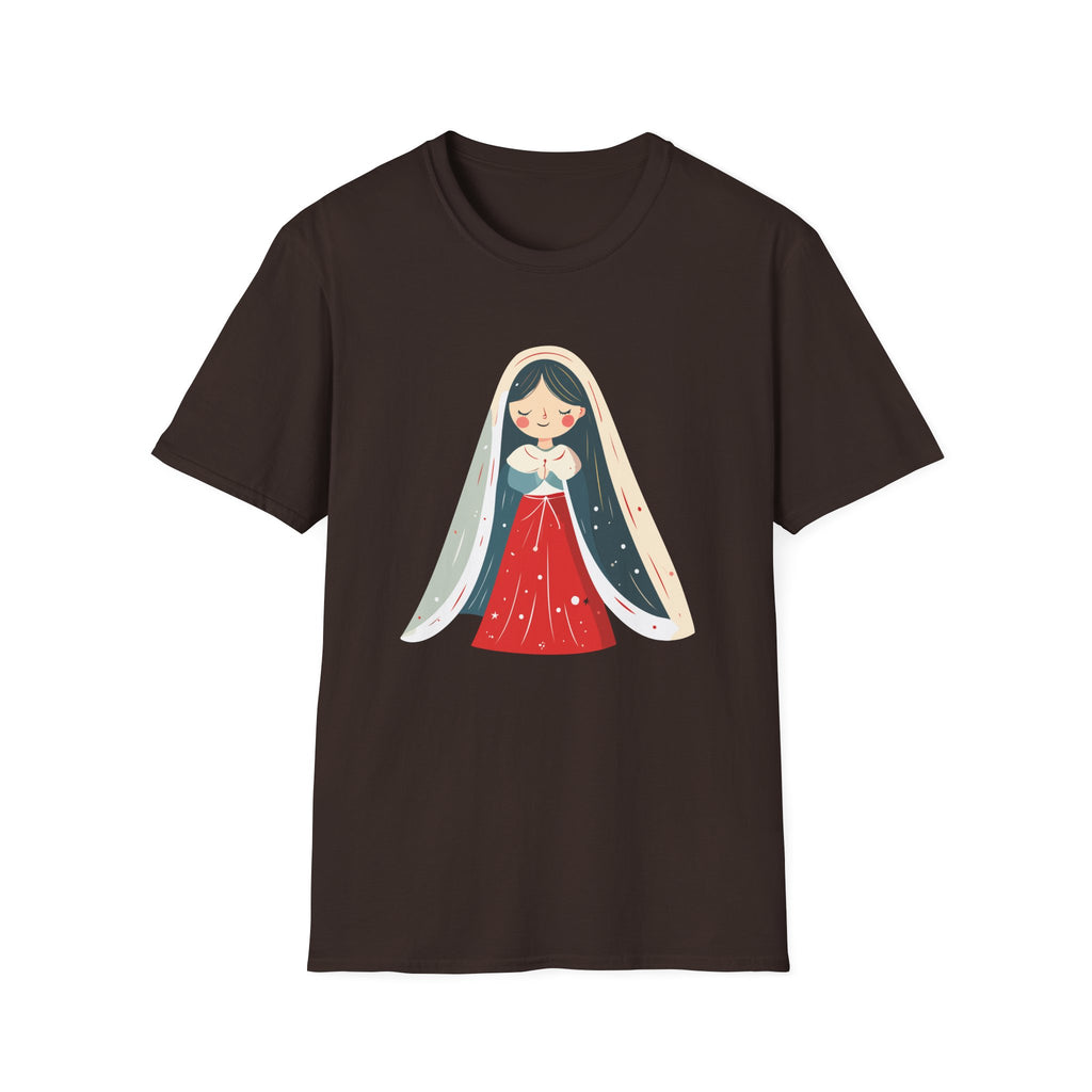 Virgin Mary Illustration T-Shirt — Cute Nativity Tee