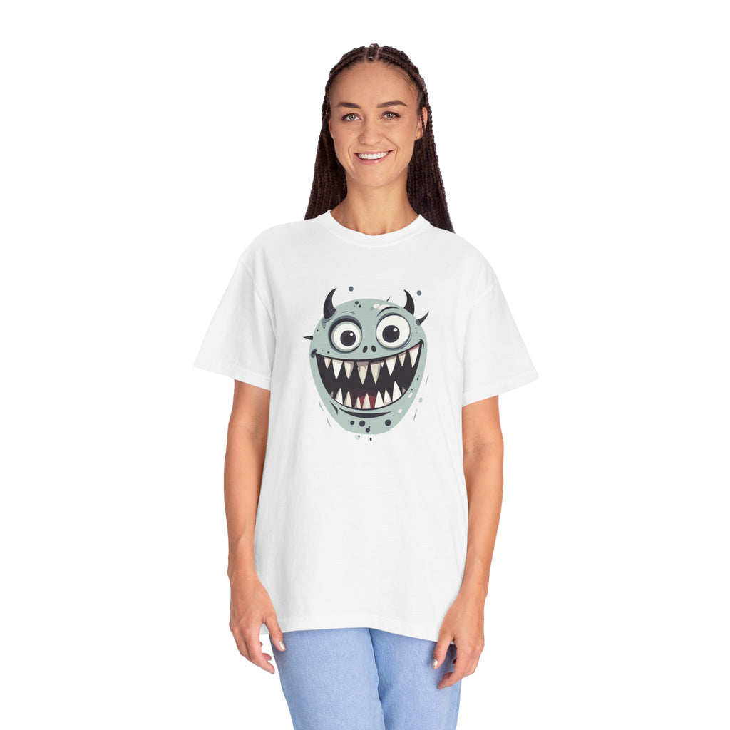 Monster Face T-Shirt Funny Creepy Grinning Monster Graphic Tee