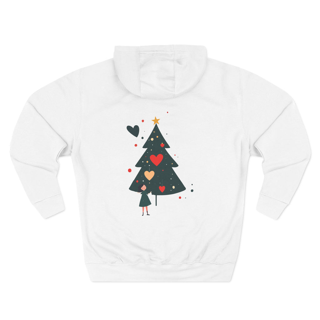 Christmas Tree Heart Hoodie – Cute Minimal Holiday Fleece Hoodie