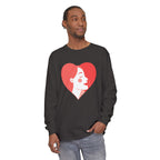 Heart Portrait Long Sleeve Tee — Romantic Red Lady Graphic