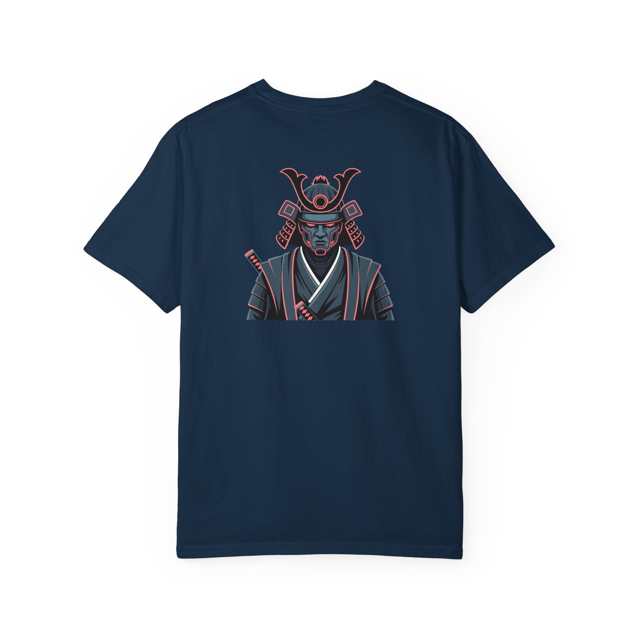 Samurai Warrior Graphic T-Shirt Retro Neon Japanese Armor Tee